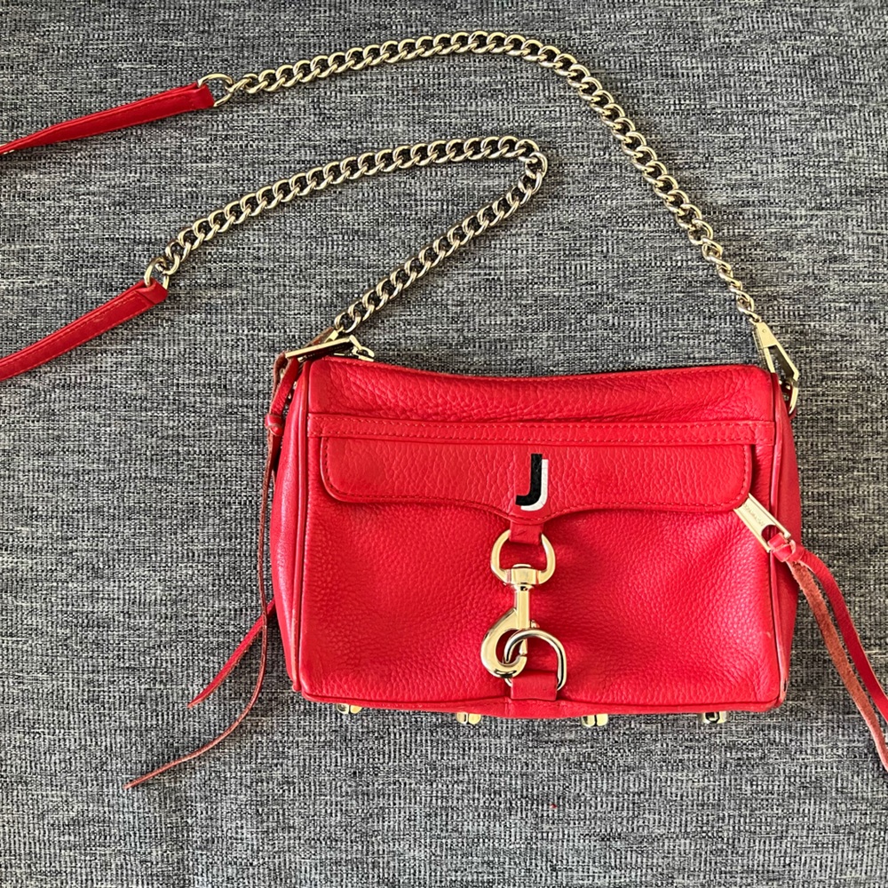 Rebecca Minkoff Red Leather Chain Strap Bag
